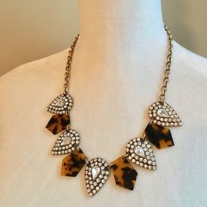 J. Crew tortoise and rhinestone necklace